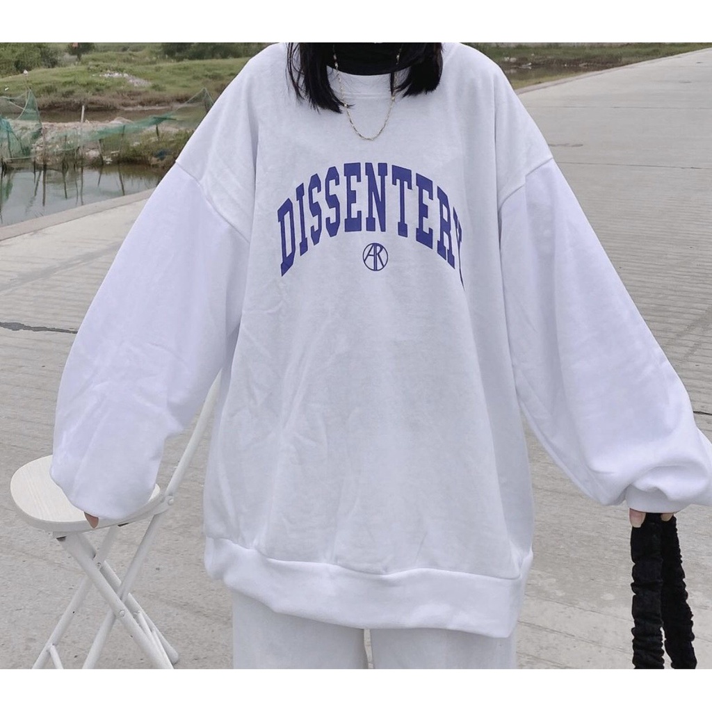 Áo Nỉ DISSEN Dáng Rộng Nữ MEESTORE - Sweater Form Rộng Tay Bồng, Cá tính phong cách Ullzang