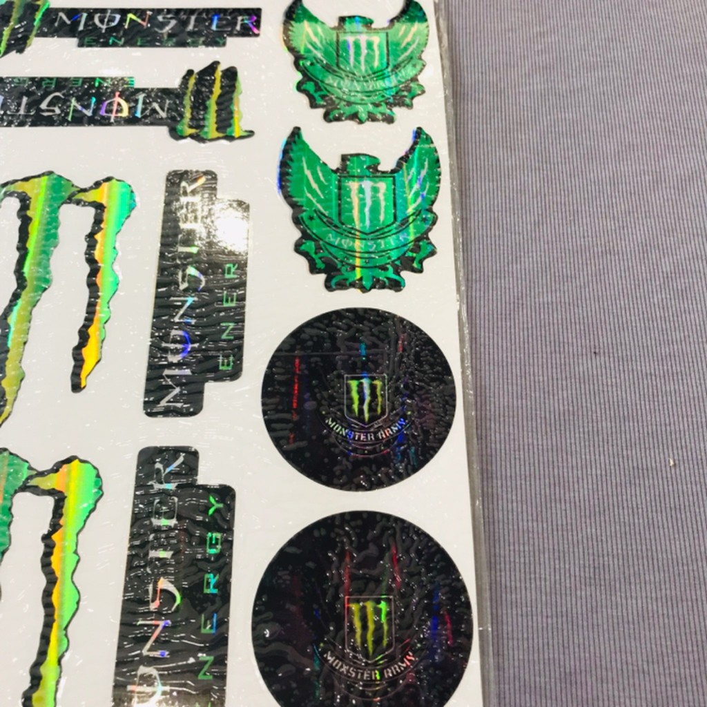 [Sale khô máu] Nguyên 1 tấm tem crom logo monster energy móng vuốt sắc nét