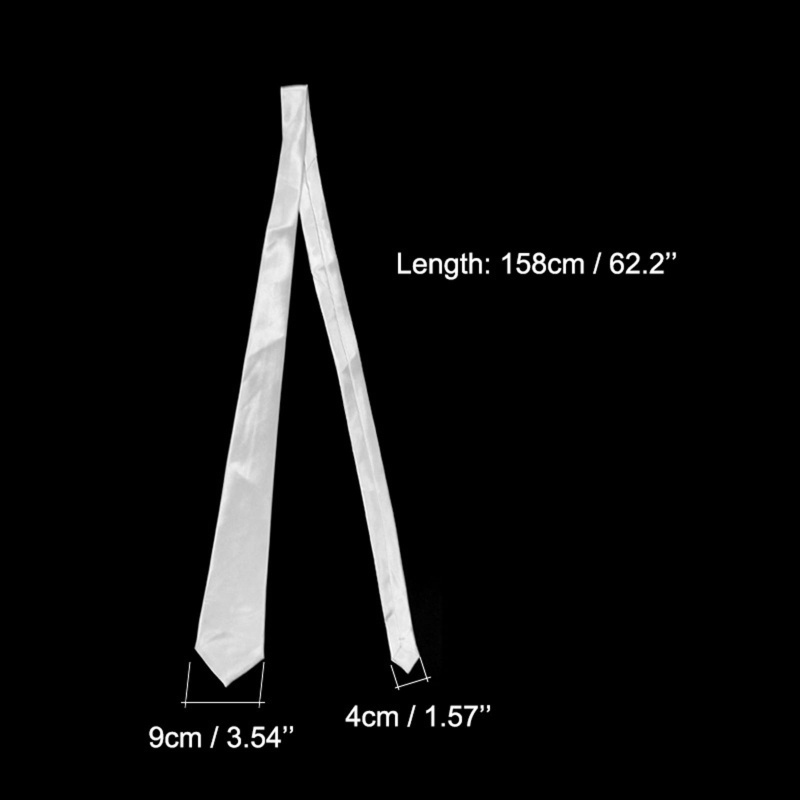 Cà Vạt Lụa Polyester Màu Trắng Trơn Chịu Nhiệt Dành Cho Nam