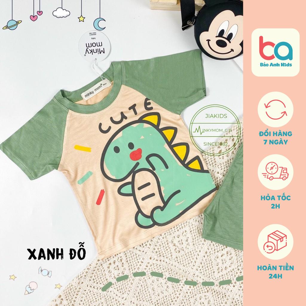 Bộ Cộc Tay Cho Bé Trai, Bé Gái Minky Mom Vải Thun Lạnh Vai Giáp Lăng Phối Màu Siêu Yêu, Bộ Quần Áo Cho Bé Mặc Nhà BCD1