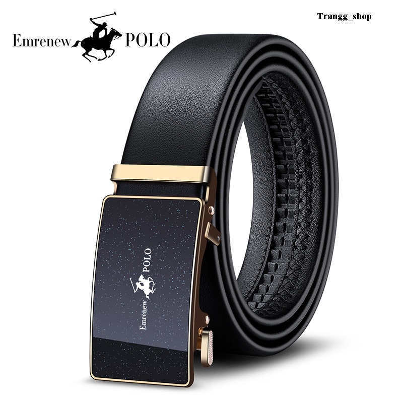Thắt Lưng Da Bò Nam Cao Cấp EMRENEW POLO 2 Lớp Full Hộp Đựng Bảo Hành 12 Tháng