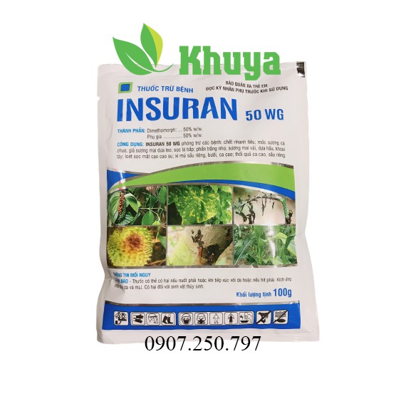 Thuốc trừ bệnh Lộc Trời Insuran 50WG 100gr