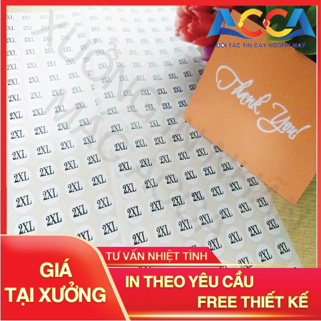 [ GIÁ RẺ ] DECAL DÁN SIZE QUẦN ÁO _140 MIẾNG DECAL SIZE _NHẬN IN TEM NHÃN MÁC THEO YÊU CẦU_XƯỞNG NHÃN MÁC ACCA