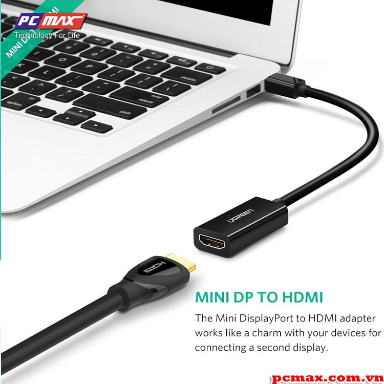 Bộ chuyển Mini DisplayPort to HDMI Thunderbolt 2.0 Ugreen 10461 10460  - Hàng chính hãng