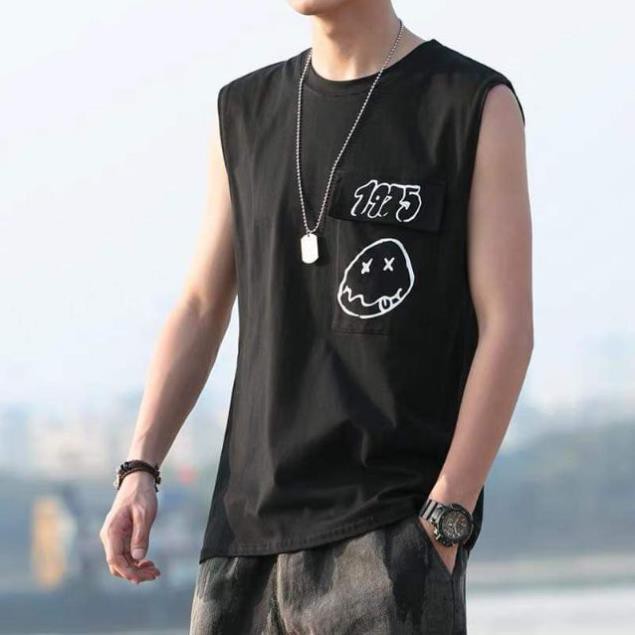 Áo thun ba lỗ nam đẹp in 1975 trên nắp túi, áo tanktop thun cotton co dãn 4 chiều sang xịn mịn ulzzang | BigBuy360 - bigbuy360.vn