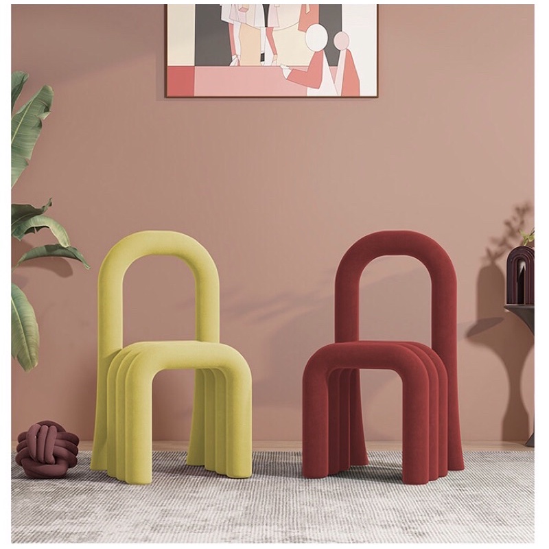 Ghế Bold Chair tựa lưng - ghế hình khuỷu tay trang điểm phong cách Bắc Âu