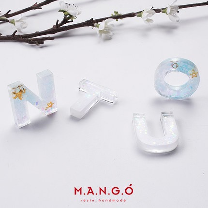 Khuôn silicon bảng chữ cái làm móc khoá resin MK21
