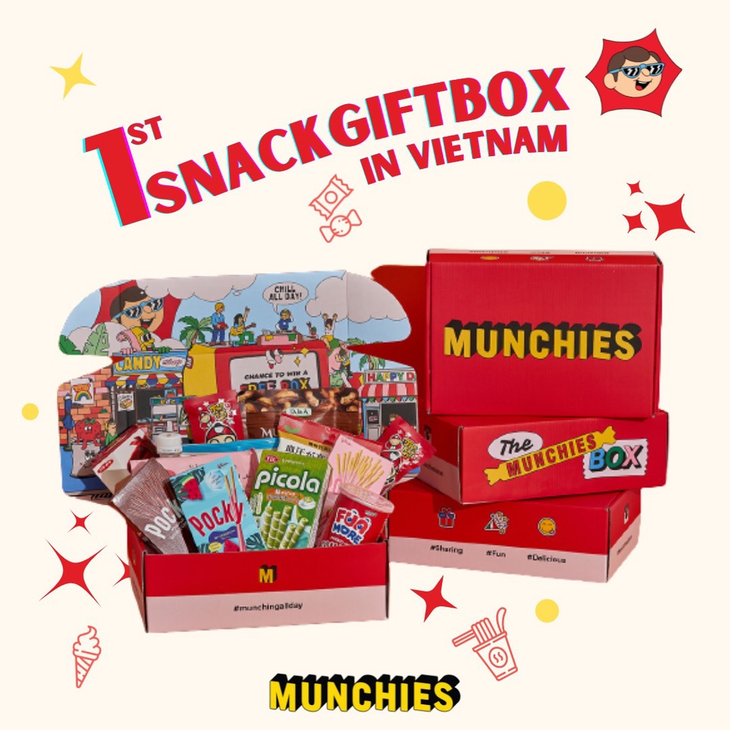 Hộp quà MUNCHIES bánh kẹo Ngoại Nhập - Hộp quà kỷ niệm, hộp quà tặng bạn trai - bạn gái, tặng nhân viên, tặng sinh nhật