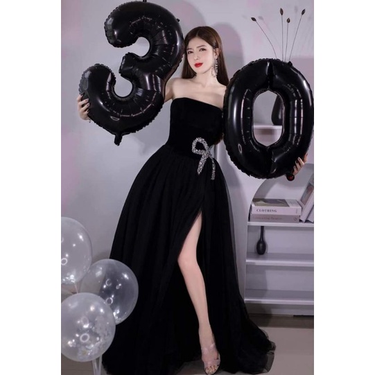 đầm maxi cúp ngực  xẻ đùi( đan dây)