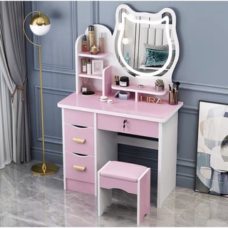 bàn trang điểm hình mèo cute (có đèn LED) tặng kèm ghế