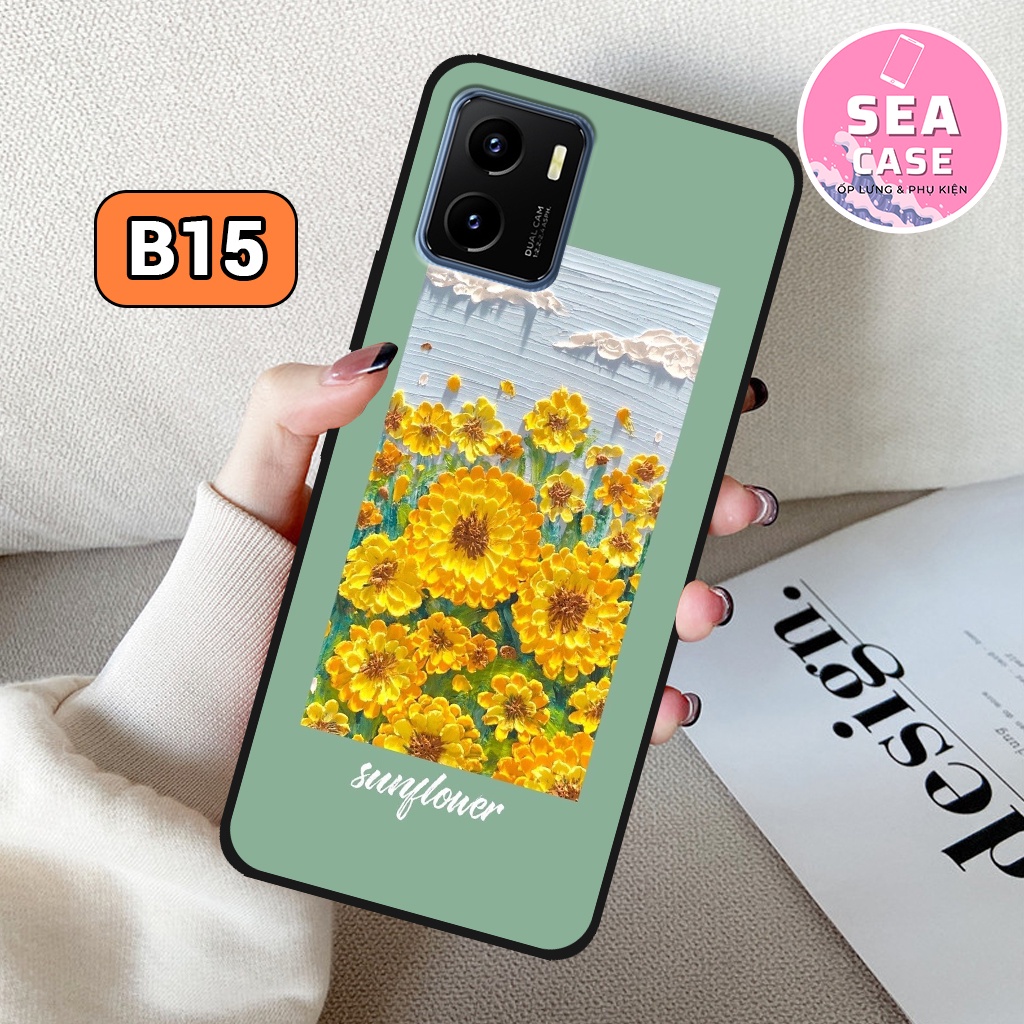 Ốp lưng VIVO Y15A/ Y15S hình hoa vintage,basic,nhẹ nhàng – ốp nhựa chống trầy,chống va đập