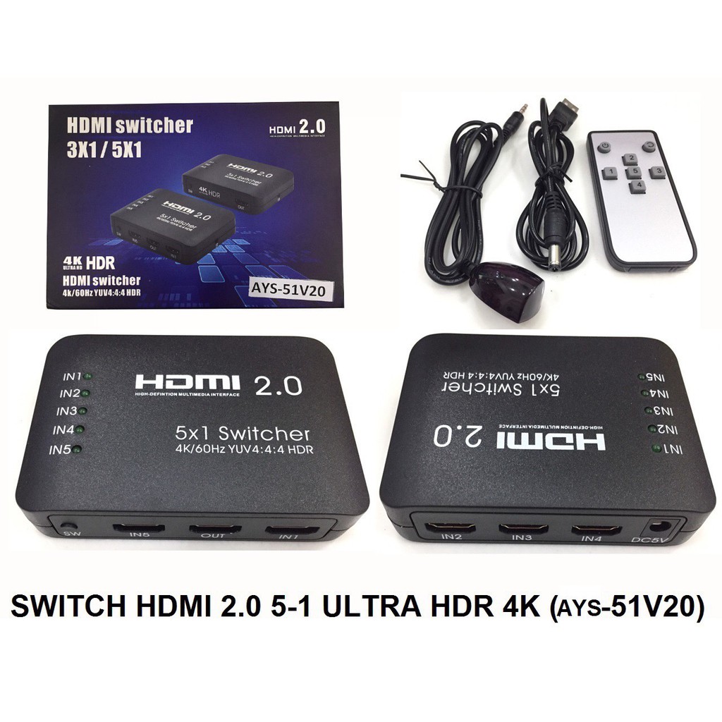 Bộ gộp tín hiệu HDMI 2.0 từ nhiều CPU xài chung 1 màn hình ULTRA HDR 4K AYS 31V20 , AYS 51V20