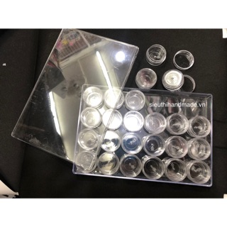 Hộp mica 24 ô dẹp có nắp