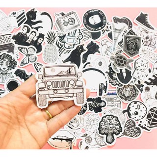 bộ 10-50 hình sticker black & white decal ( random hình )