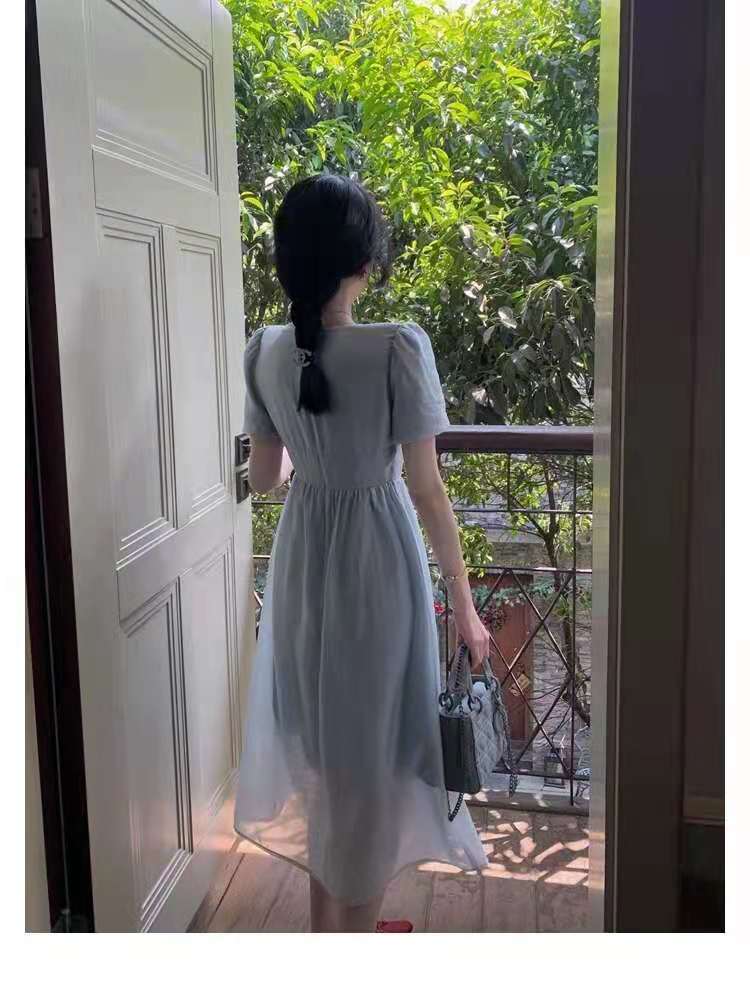 Đầm Nữ Tay Ngắn Cổ Chữ V Thời Trang Thanh Lịch | BigBuy360 - bigbuy360.vn