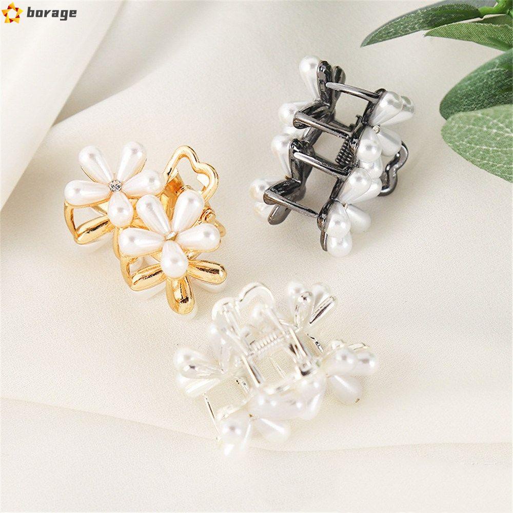 Kẹp Tóc Hình Cánh Hoa Đính Ngọc Trai Giả Thời Trang Cho Nữ