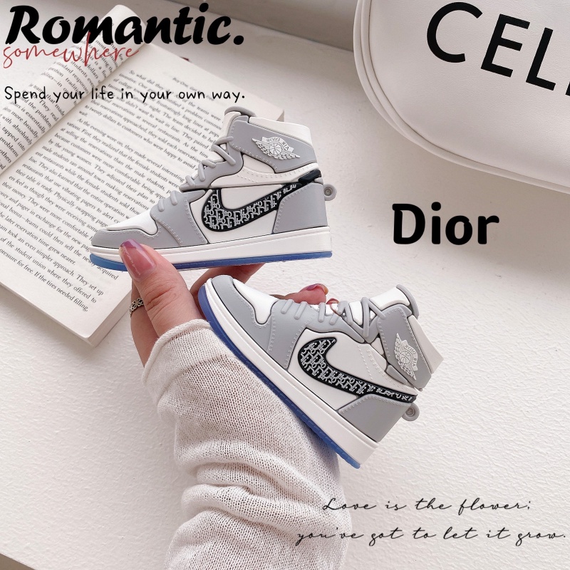 Vỏ Bảo Vệ Hộp Sạc Tai Nghe Airpods 2 3 Họa Tiết nike Air Jordan DIOR Thời Trang