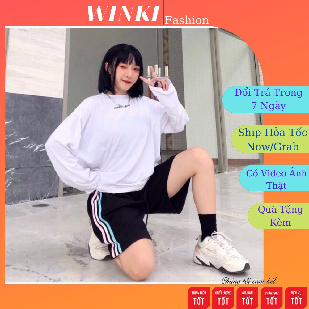 [TẶNG GÓI XẢ VẢI] Quần đùi Nữ sọc💥 quần short kẻ 3 sọc thể thao Unisex | BigBuy360 - bigbuy360.vn