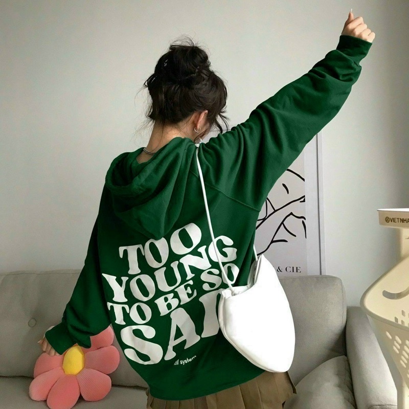 Áo khoác chui đầu hoodie nỉ ngoại too young unisex ulzzang nam nữ
