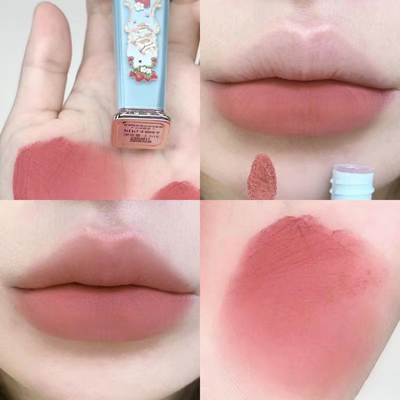 Son Kem Lì Lâu Trôi 3.5ml Vỏ In Họa Tiết Hoa Và Dâu Tây Xinh Xắn