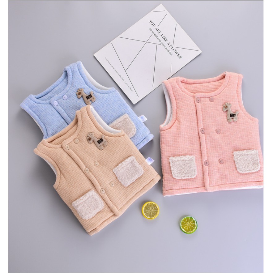 Áo gile bông cho bé từ 0-18 tháng