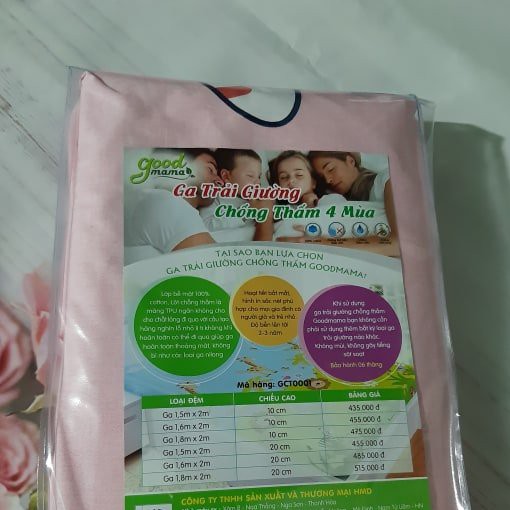 "HOT SALE"Ga chống thấm cao cấp Goodmama 100% cotton mềm mịn, thoáng mát  (không vỏ gối)