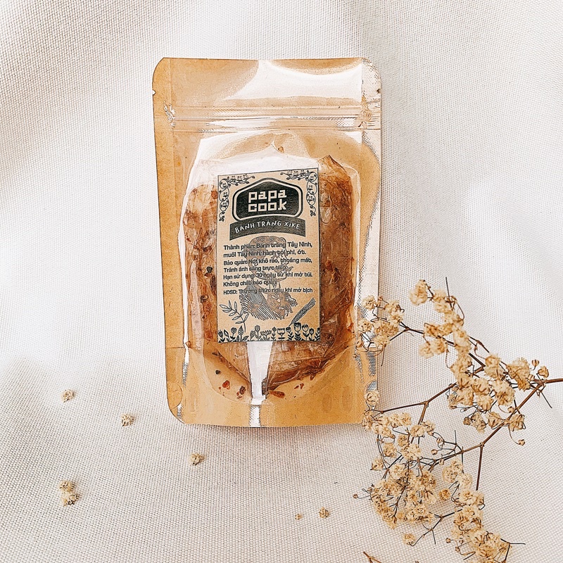 Bánh tráng xì ke Papacook đặc sản Tây Ninh bánh tráng xike phơi sương - 70g | BigBuy360 - bigbuy360.vn