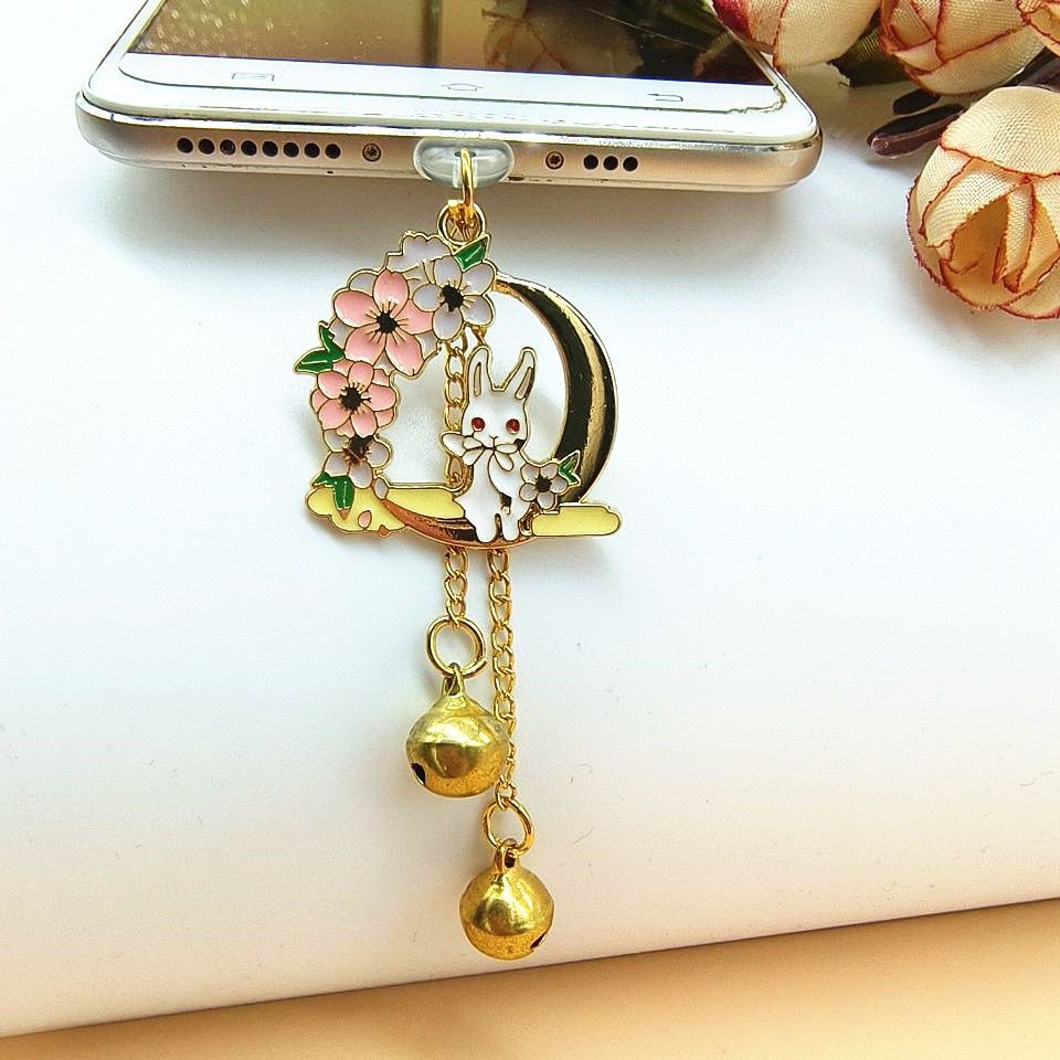 Phụ Kiện Gắn Chống Bụi Cho Cổng Sạc Điện Thoại Di Động Hình Thỏ Hoạt Hình