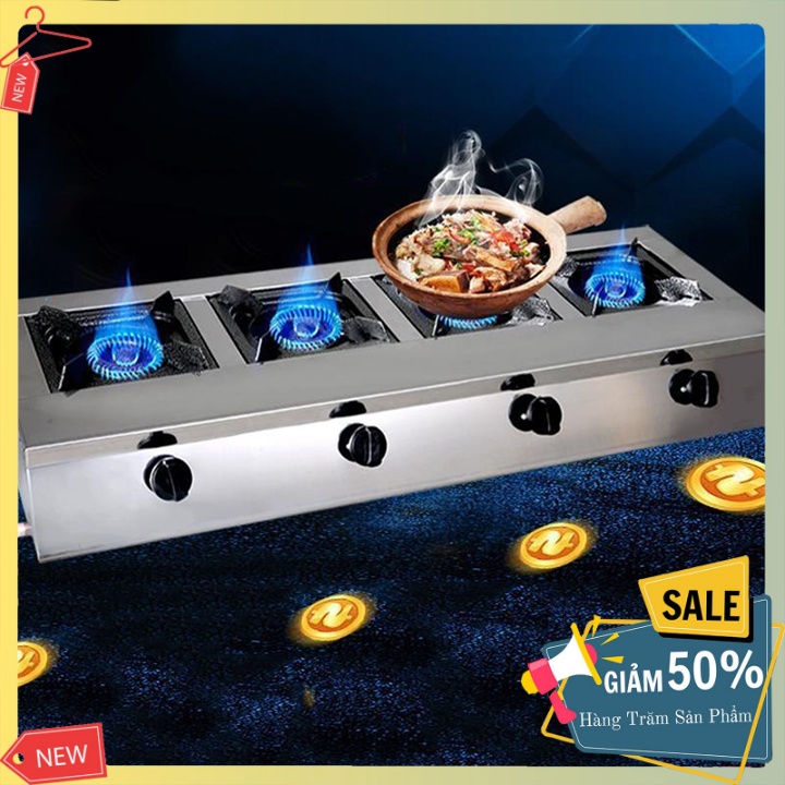 Bếp gas 4 cửa - Bếp ga 4 họng chuyên làm mì cay bánh xèo