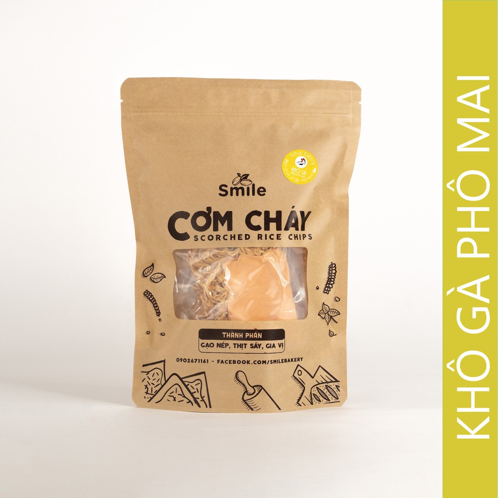 Cơm cháy khô gà phô mai lắc 250gr, cơm cháy vệ sinh nhà làm - SmileBakery