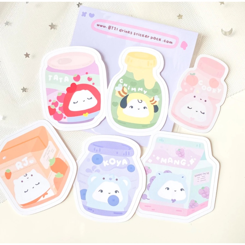 Sticker hình dán BT21 / Set 5c