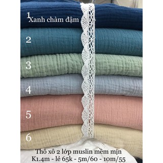 [VAIHOA2015] Vải Thô xô MUSLIN 2 lớp mềm mịn, thoáng mát cho bé <LOẠI 1>