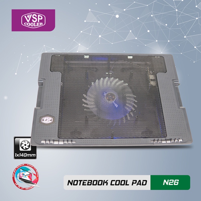 Đế tản nhiệt Laptop Cooler Pad VSP N26 1 quạt