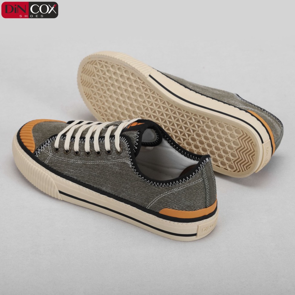 Giày Sneaker Vải Nam DINCOX D21 Ấn Tượng Kaki Wash Canvas Jean