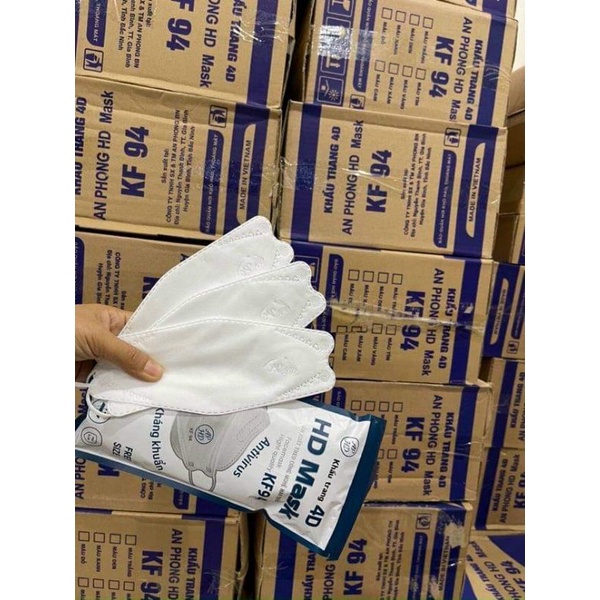 [Mã LIFEXANH03 giảm 10% đơn 500K] Thùng 300 cái Khẩu trang y tế 4D KF94 An Phong HD Mask