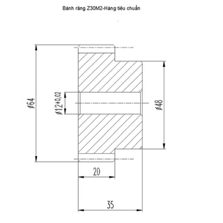 THANH RĂNG M2- 20x20x1000 bước t=6,1