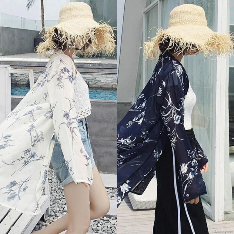Áo choàng đi biển, Kimono áo choàng voan dài trắng mặc ngoài bikini đi biển đẹp ་ | BigBuy360 - bigbuy360.vn