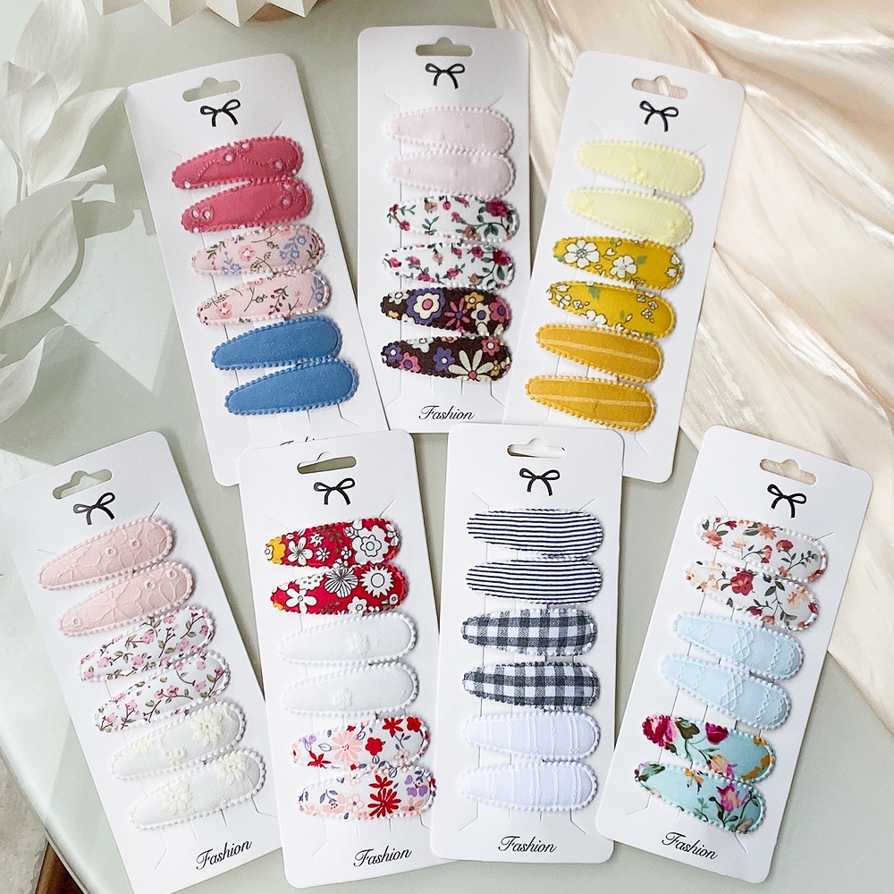 RainBow Bows Set 6 Kẹp Tóc Hình Hoa Dễ Thương 2.2Inches Dành Cho Bé