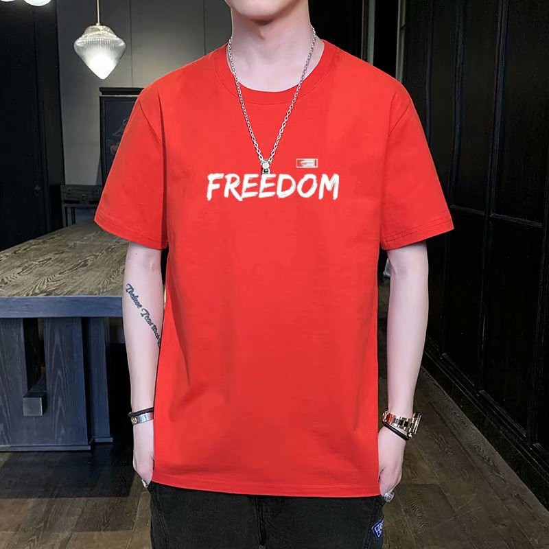 Áo Thun Nam Ngắn Tay Cổ Tròn Thời Trang Hàn 2021 Size S-4Xl