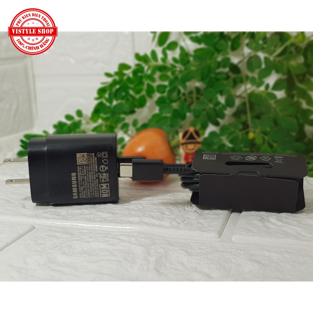 Sạc Nhanh Samsung 25W, PD Sử dụng cho Samsung Note 10, S20, S21, A80, A51, A52 - Vistyle