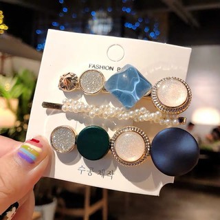 SET 3 KẸP TÓC ĐÍNH ĐÁ PHA LÊ PHONG CÁCH RETRO HÀN QUỐC