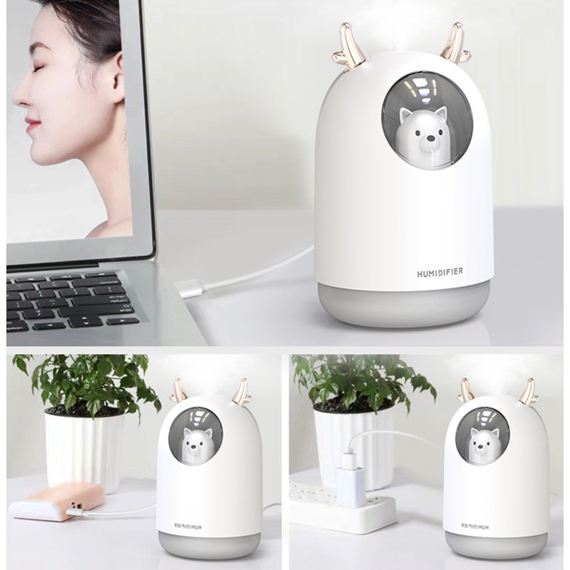 Máy phun sương tạo ẩm hình con gấu siêu cấp dễ thương Meng Chong Humidifier