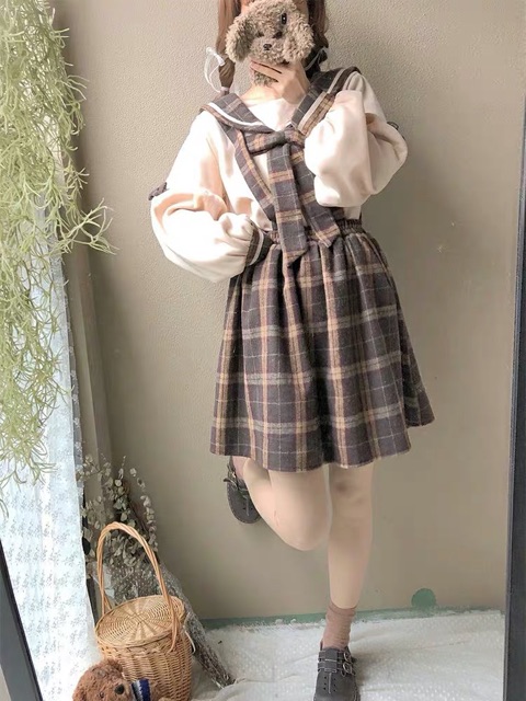 Quần yếm - váy yếm caro lolita NB 🍓 | BigBuy360 - bigbuy360.vn