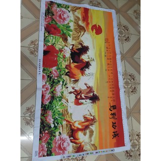 tranh thêu thành phẩm mã đáo thành công 1m6*90