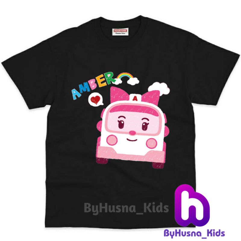 Áo thun cho bé trai và bé gái in hình hoạt hình ROBOCAR POLI dễ thương, chất liệu cotton mềm mịn thoáng mát NTShirt 12