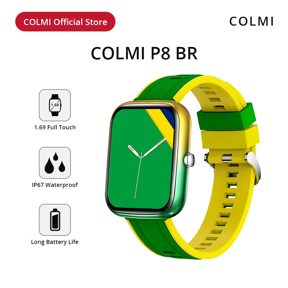 Đồng hồ thông minh COLMI P8 BR 1.69 inch chống nước IP67 theo dõi nhịp tim kết nối Bluetooth cho iOS Android