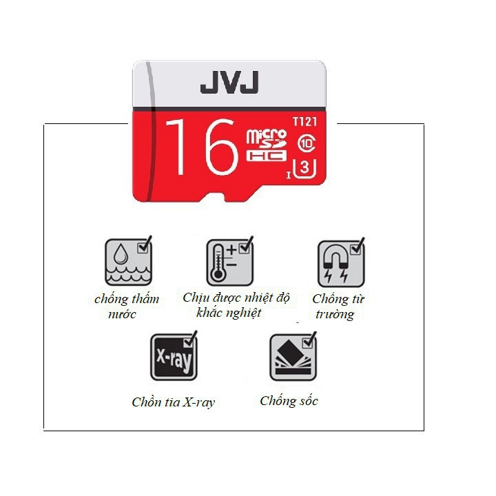[giá sốc] Thẻ nhớ 16/32/64/128 Gb JVJ Pro U3 Class 10 – chuyên dụng cho CAMERA tốc độ cao - Bh 5 năm | BigBuy360 - bigbuy360.vn