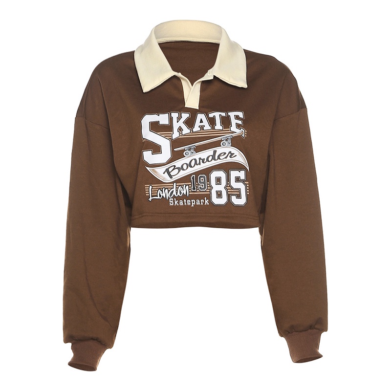 Áo Sweater Tay Dài Cổ Chữ V In Họa Tiết Phong Cách Retro Hàn Quốc Cho Nữ