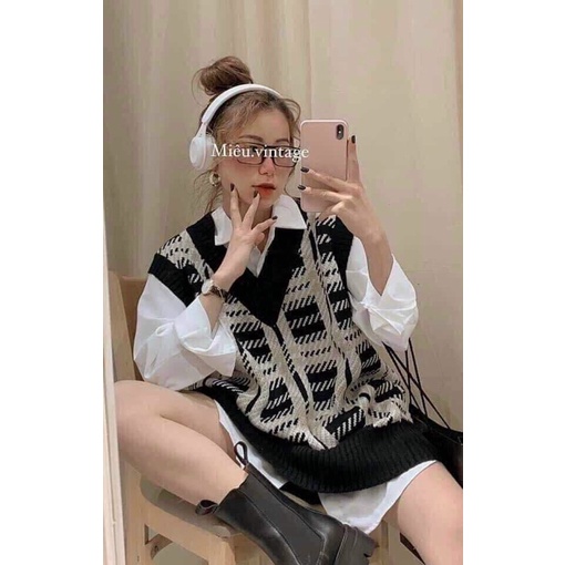 Áo gile kẻ hot hit - Dáng rộng | BigBuy360 - bigbuy360.vn