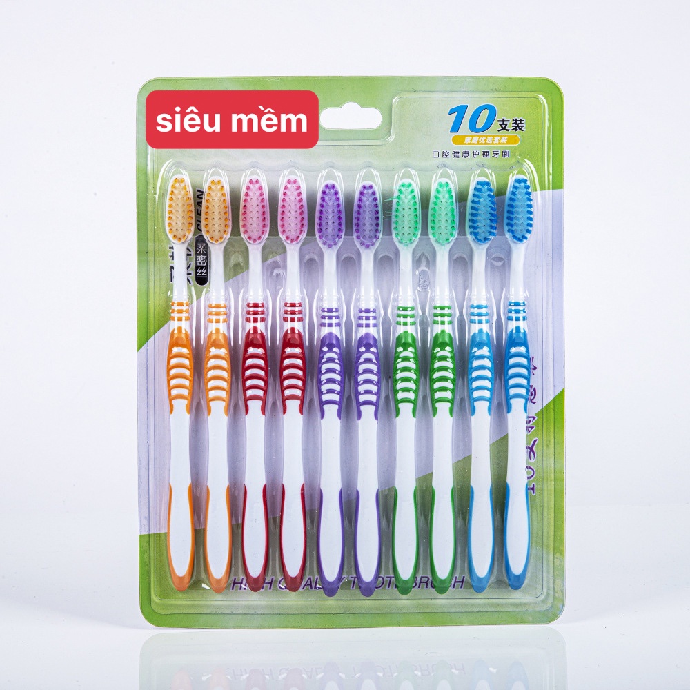 SET 10 Bàn Chải Đánh Răng Chuyên Dụng Cho Người Lớn